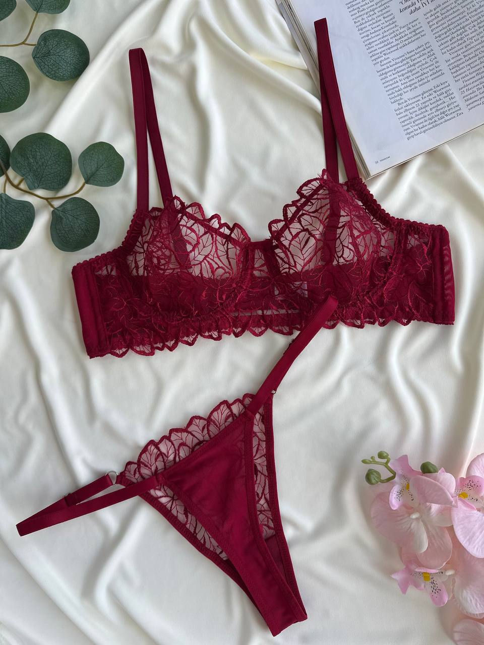 fleurs grenat